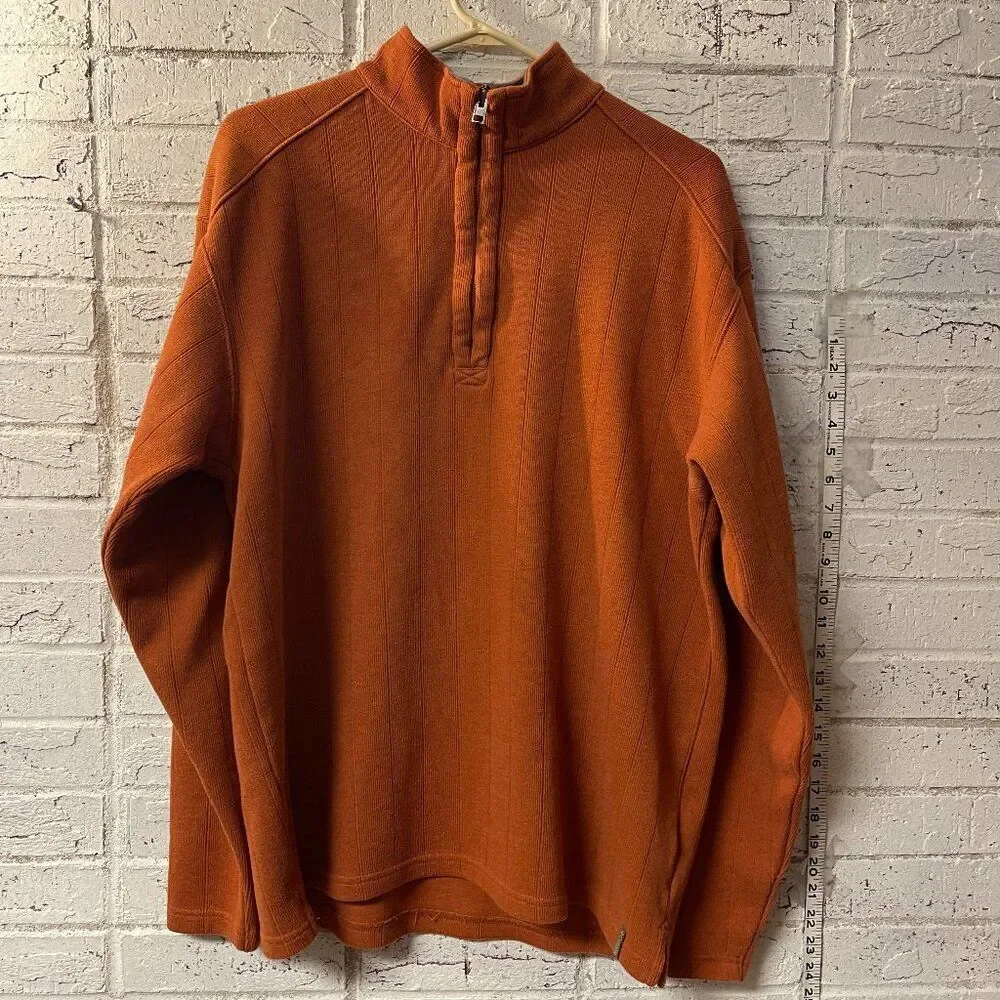 Columbia Men's Half Zip Long Sleeve Pullover Burnt Orange Large - Picture 1 of 9